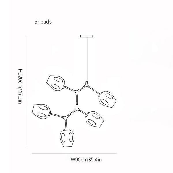 Branching bubble chandelier