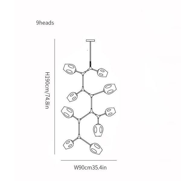 Branching bubble chandelier