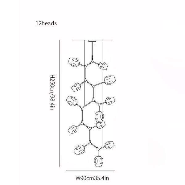 Branching bubble chandelier