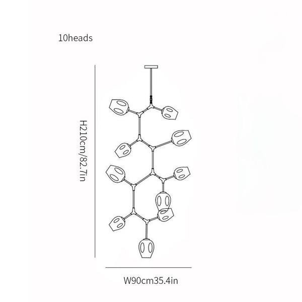 Branching bubble chandelier